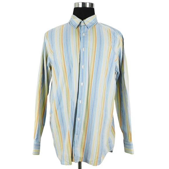 J Ferrar Cotton Long Sleeve Button Shirt Mens 17-17.5 XLT - Picture 1 of 5
